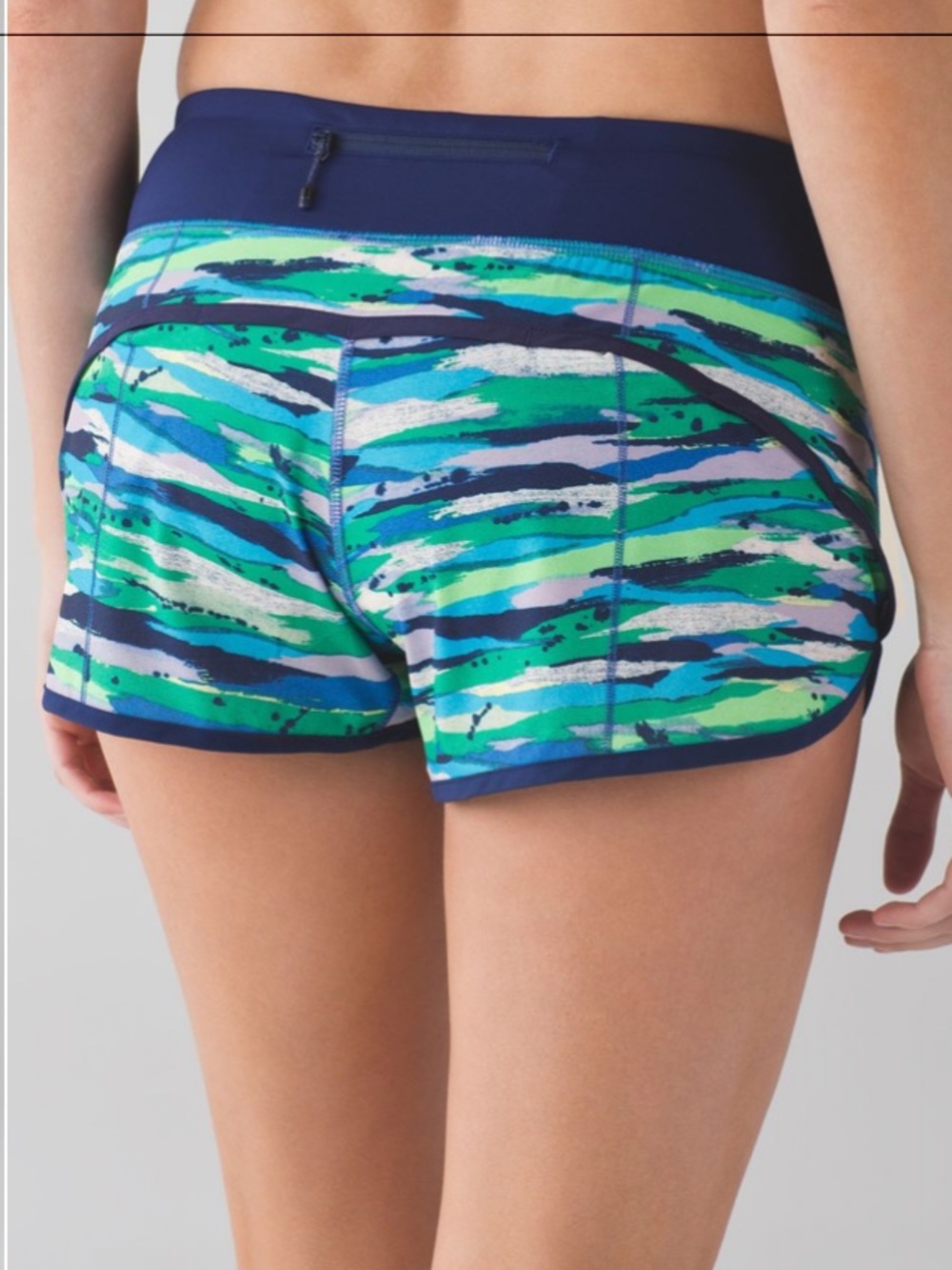lululemon athletica Navy & Teal Patterned Athletic Shorts